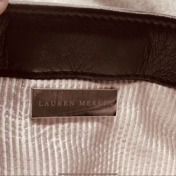 LAUREN MERKIN Croc Embossed Leather Clutch. - Picture 3 of 3